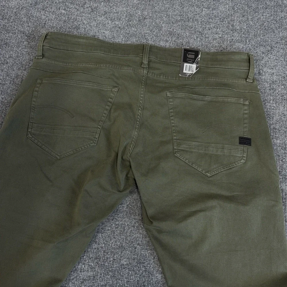 G-Star RAW D-Staq Jeans Mens 40x36 Dark Shamrock Olive Green 5 Pocket Skinny Fit